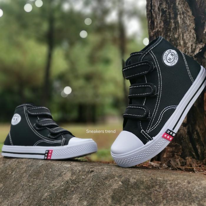 Sepatu Sekolah Anak SD Sepatu Anak Sekolah NB Laki-Laki Perekat Tanpa Tali Sepatu Sekolah Anak TK SD