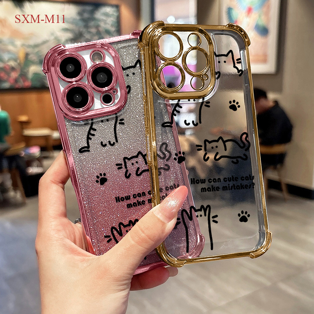 Case Samsung Galaxy M12 M11 Glitter Bening Casing HP Softcase Anti Gores Hadiah Couple Murah Promo R