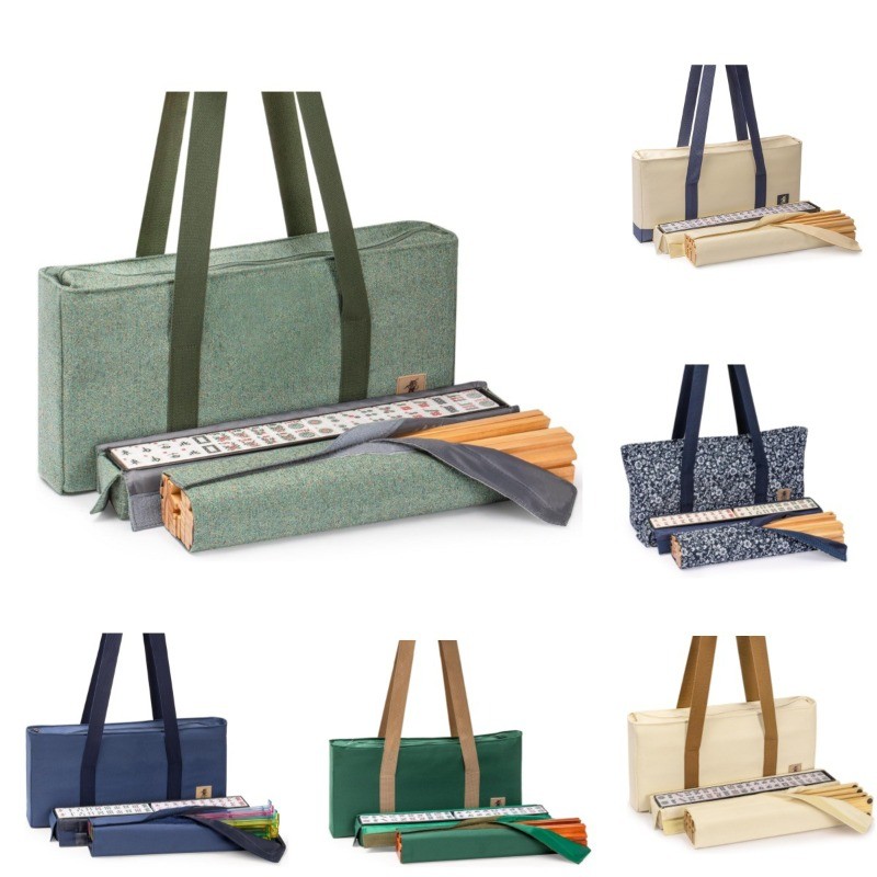 3pcs Portable Mahjong Bag Set Large Capacity Handheld Mahjong Storage Bag Travel Organizer Bag