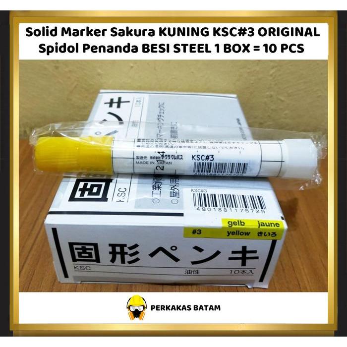Solid Marker Sakura KUNING 1 BOX KSC3 Spidol Penanda BESI STEEL BAJA