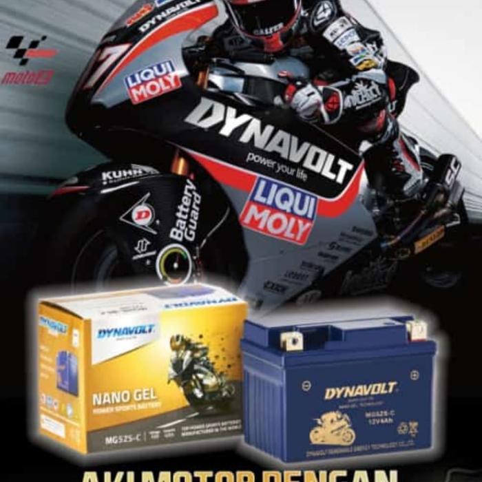Aki Motor Honda Monkey 125Cc Dynavolt Nano Gel Mg5Zs-C Cca 140 Genuine