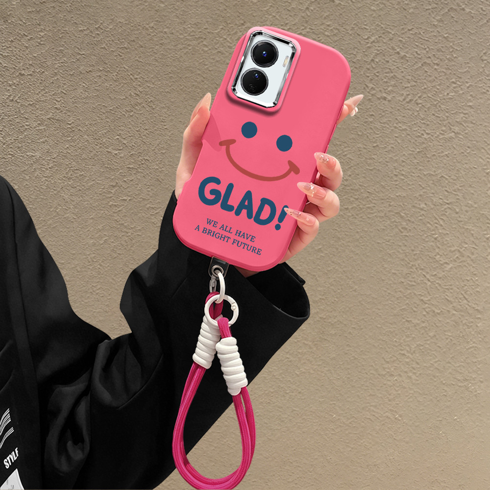Casing HP Softcase Tali Gantungan Lanyard VIVO Y16 Y02S Korean Style Cute Lucu PDD-5023