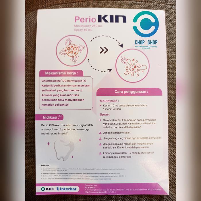 Periokin Perio Kin Obat Kumur Chlorhexidine Hexidine Chx Mouthwash Kin