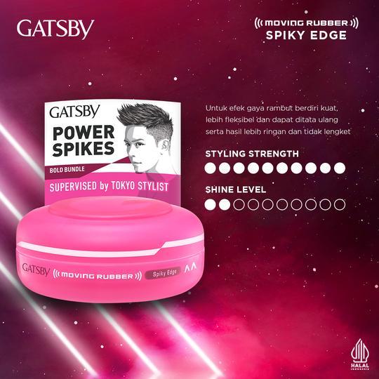 TERLARIS GATSBY Moving Rubber Spiky Edge 80g Wax Pomade Style Rambut Pria Mousse Hairstyle Mohawk