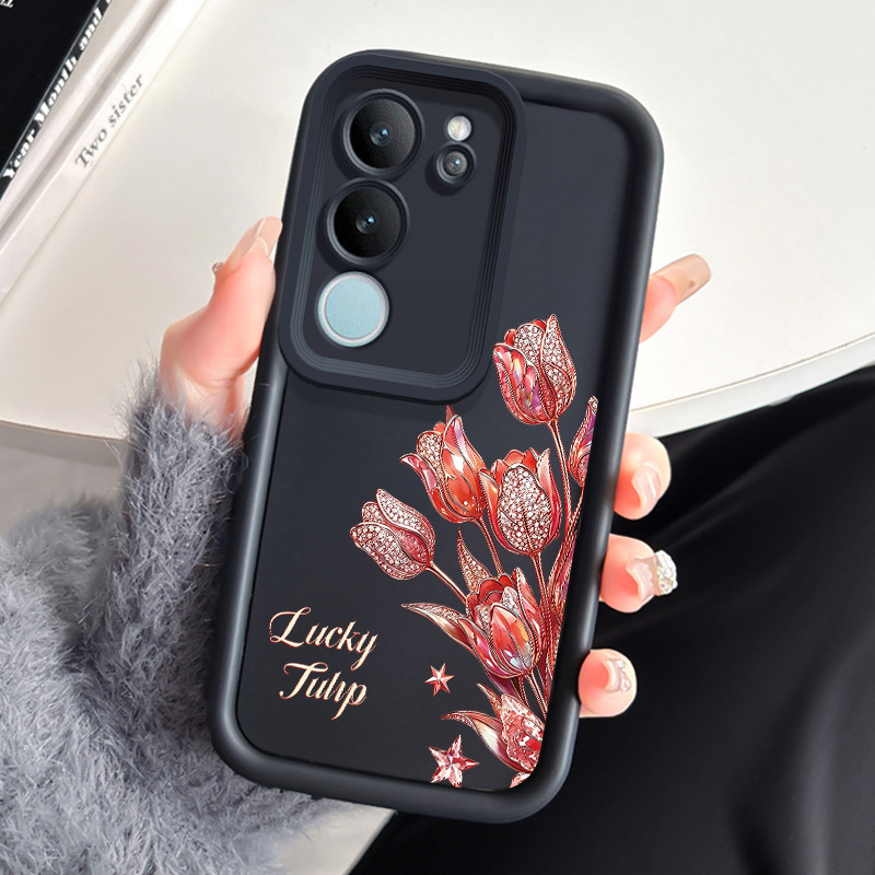 Casing Hp VIVO V29 V29E 5G VIVO V29 Pro 5G S17 5G S17 Pro 5G S17T 5G Case Casing pola red‑orange dia