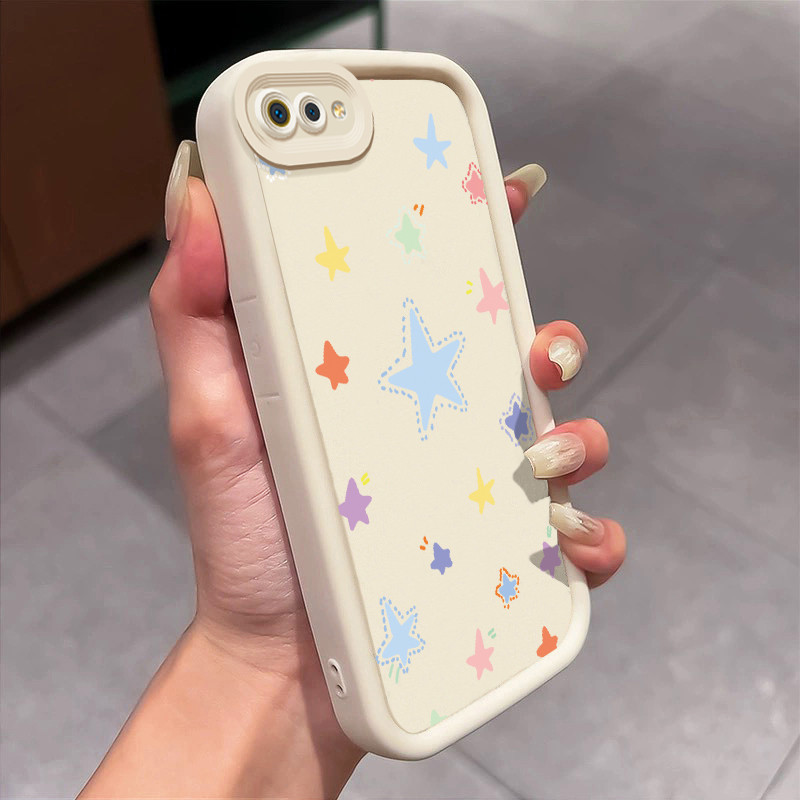 Casing Hp Realme C2 Realme C2s OPPO A1K Case Star Rainbow lucu Kasing Doff Cesing Banting Harga Kesi