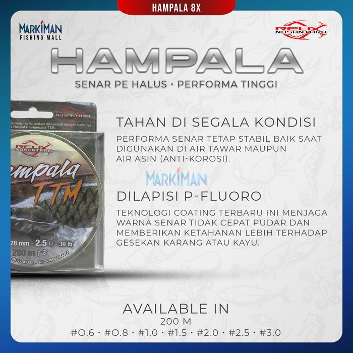 SENAR PE HAMPALA X8 RELIX NUSANTARA SENAR PE BENANG PANCING 200 METER PE 0.8 1 1.5 2 2.5 3 SENAR PE