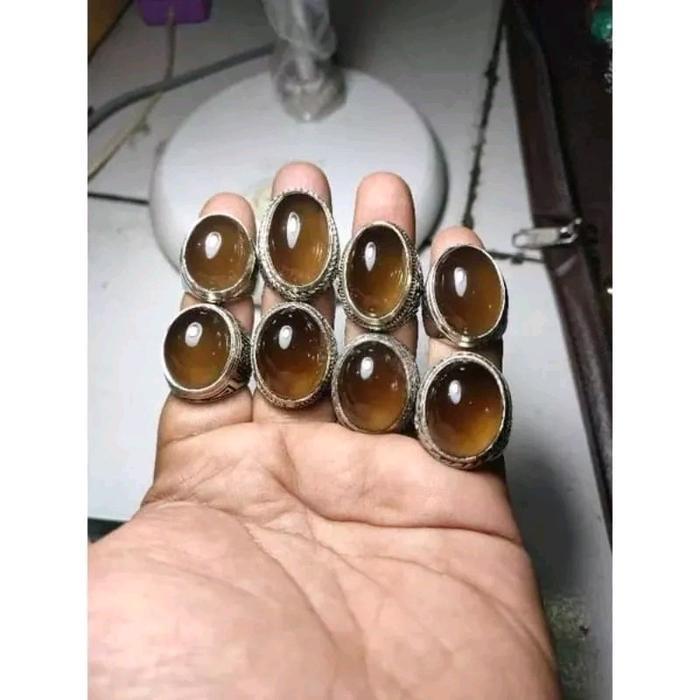 cincin batu akik solar padang solok / solar kopi asli natural/ batu akik solar giwang