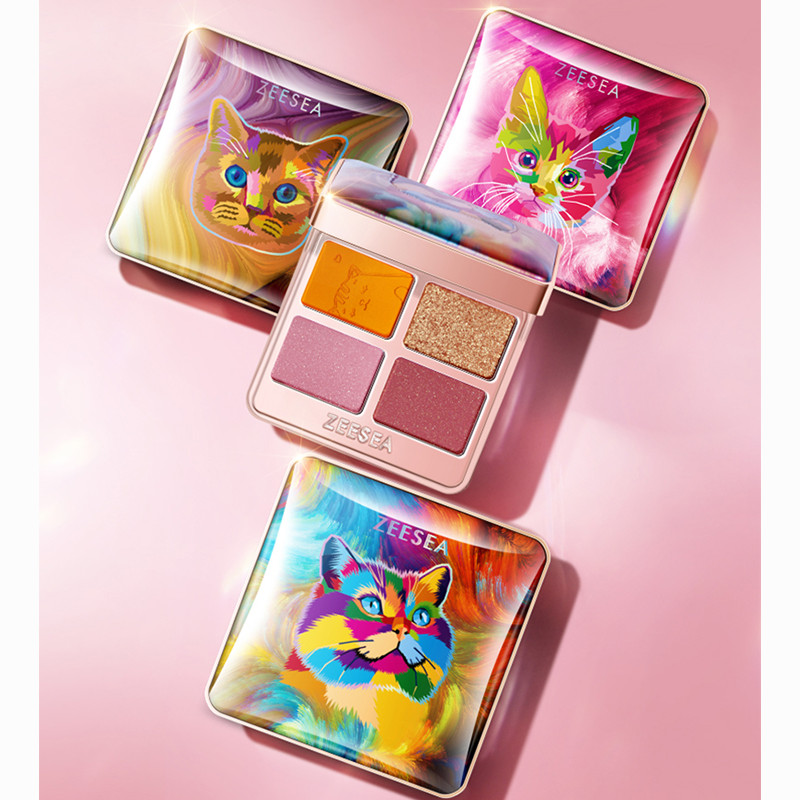 ZEESEA Four Colour Eye Shadow Matte Fine Shimmer Highly Pigmented Eyeshadow Palette Cute Cosmetics