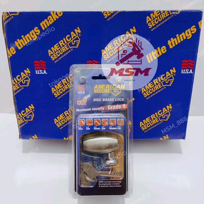 Kunci Gembok Cakram Motor Original American Secure Safety Lock Cakram
