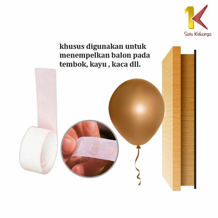 [COD] SK C1000 Lem Balon 1 Roll Isi 100 Dot Double Tape Dekorasi Ulang Tahun