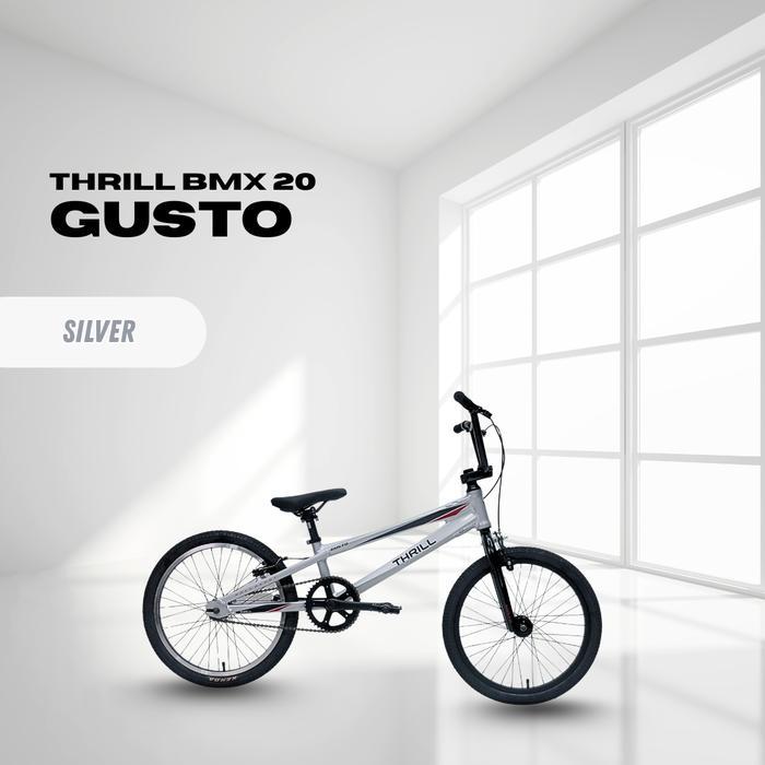 SEPEDA ANAK LAKI LAKI BMX THRILL GUSTO 20 INCH FRAME ALLOY PRO XL - SILVER