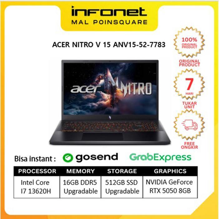 ACER NITRO V 15 ANV15-52-7783 I7 13620H 16GB 512GB SSD RTX5050 8GB GDDR7 15.6" IPS FHD 180Hz W11H OH