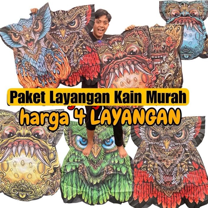 {{{{}}] PAKET MURAH layangan celepuk 4 PCS Hemat - Layangan celepuk Kain - Layangan Owl Kain -