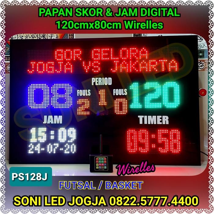 TERLARIS Papan skor + Jam digital futsal basket scoreboard skng led pilihan READY STOCK