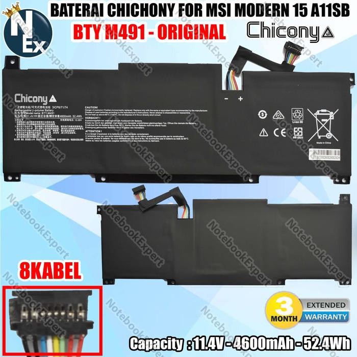BATERAI CHICHONY FOR MSI MODERN 15 A11SB BTY M491 - ORIGINAL