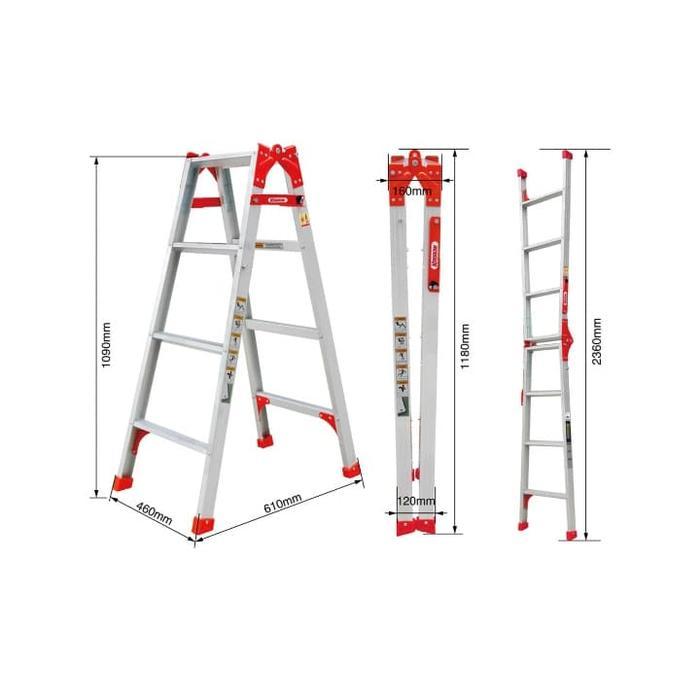 Krisbow Tangga Lipat Aluminium 4 Step