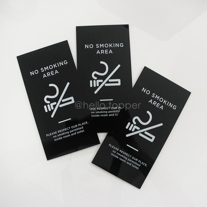 No Smoking Sign Akrilik Signage No Smoking Area Label Akrilik