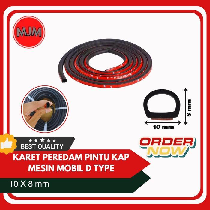 EPDM Seal Seal Strip/ Karet Peredam Pintu Kap Mesin Mobil D Dengan 3M Adhesive - 10x8mm