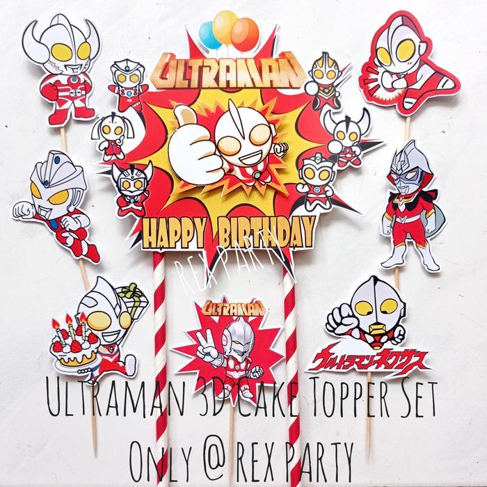 Ultraman Cake Topper/ Topper Kue 3D Ultraman/Cake Topper Ultraman
