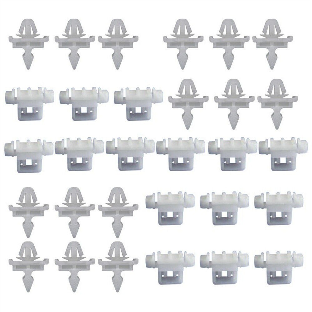 30/60Pcs Door Panel Moulding Trim Clip Clamp Fairing White Fit For Mercedes Benz W124 S124 W201 A124