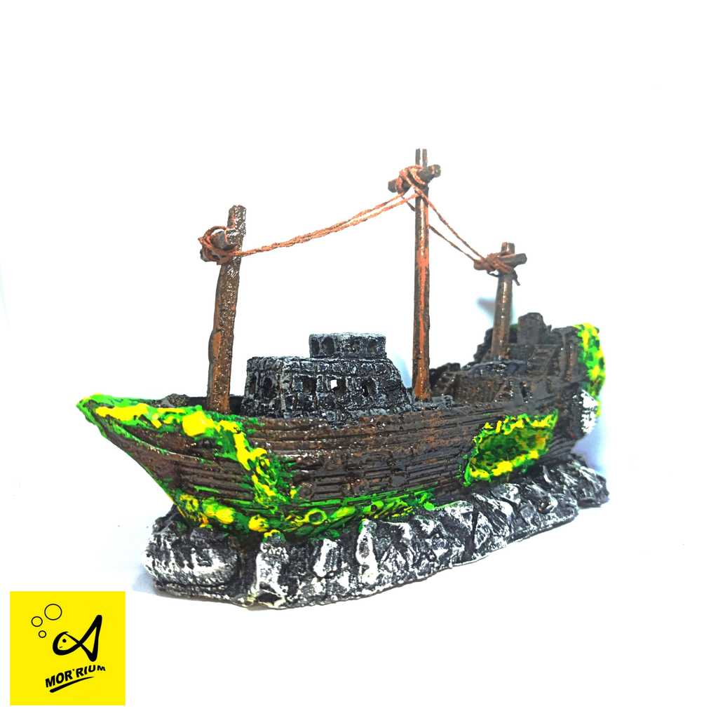 Kapal Tenggelam Hiasan Aquarium / Bahan Resin / Ornament Aquarium/ Tebing Hiasan Aquarium/ Kualitas