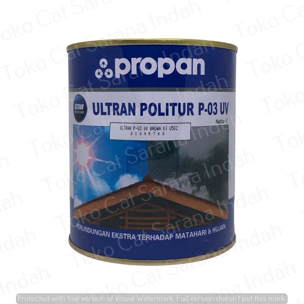 ULTRAN P03 Politur Kayu Exterior (1 liter) CAT KAYU PROPAN POLITUR EXTERIOR ULTRAN P-03 1L PLITUR