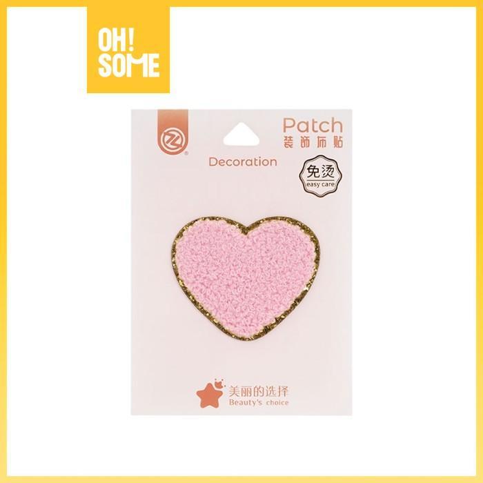 PROMO OHSOME DYLEE & LYLEE ZG Hiasan Stiker Kain Motif Hati Pink/Bintang Ungu