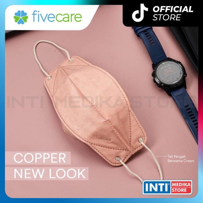 FIVECARE - Masker 4D Surgical 4 Ply COPPER Masker Medis Earloop 4Ply