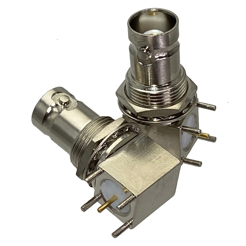 10pcs connector BNC female jack nut bulkhead right angle solder PCB