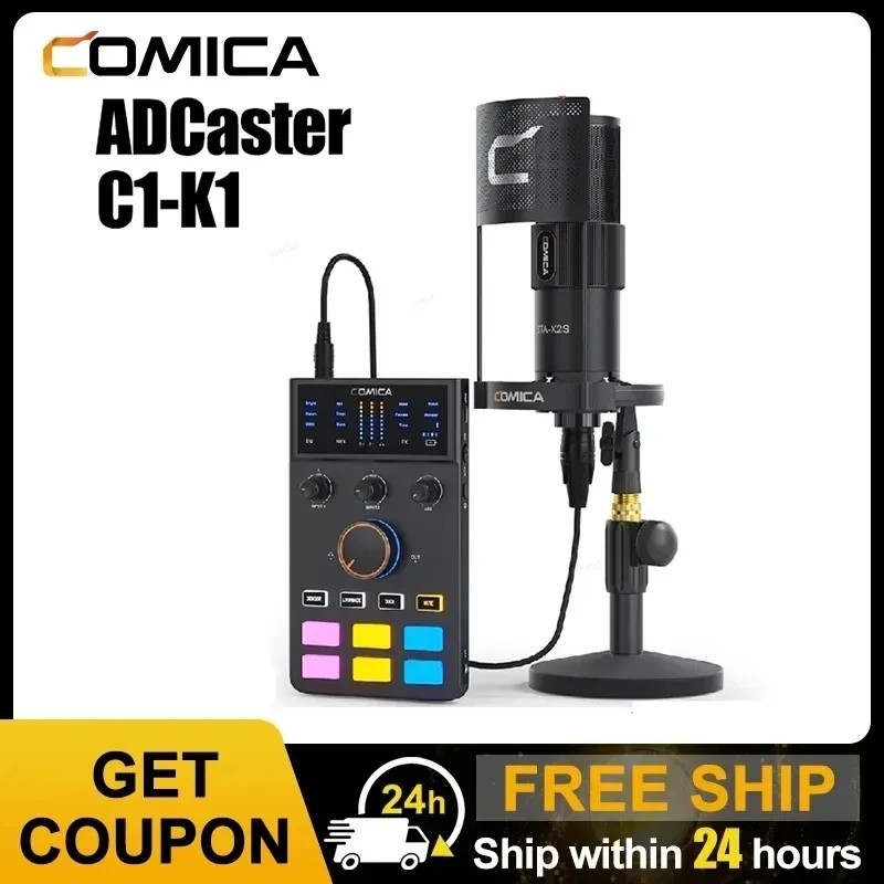 Comica Adcaster C1 K1 Audio Interfaces Audio Mixer Sound Card Kit