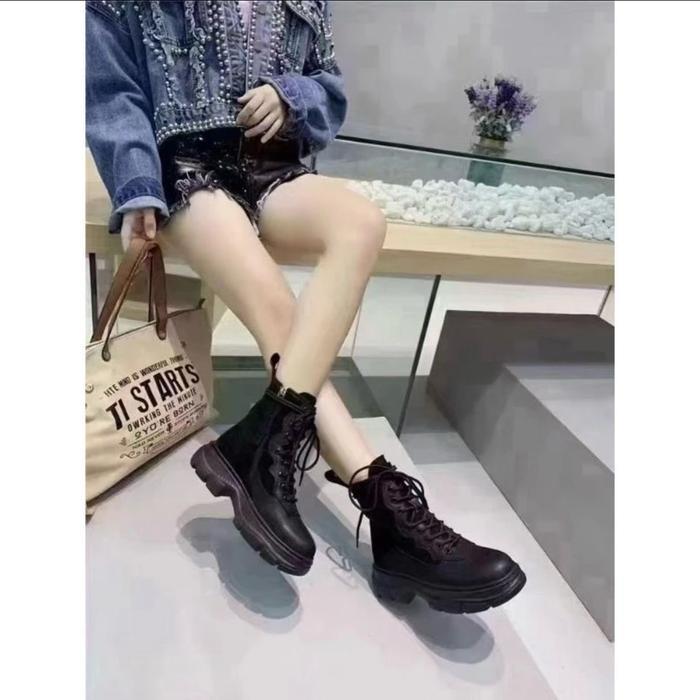 Terhemat Martin Boots Wanita Kulit Premium Sepatu Boots Premium S79 Terlariss 