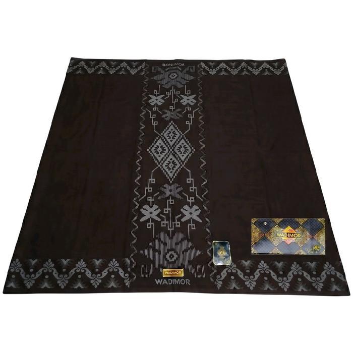 SPECIAL Wadimor Sarung Dewasa Motif Bali Hitam Garis Kain Katun Kotak Kualitas Super Ukuran 123 cm x