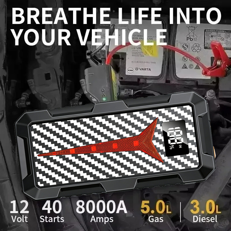 High-power Automobile Starting Power Supply:Screen Safety Hammer Car Starting Device Power Bank