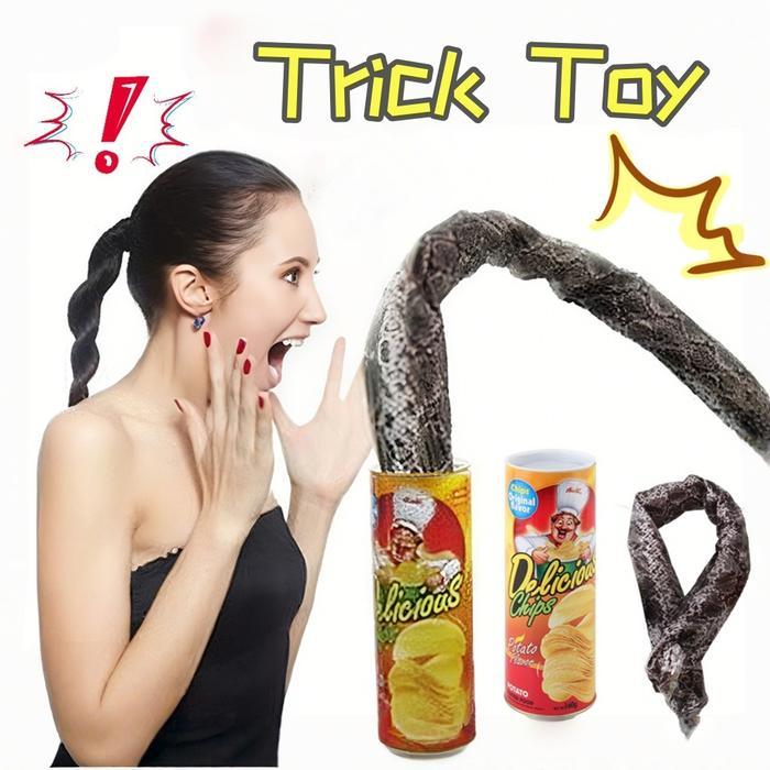 Vixplorn Prank Kaleng Ular Palsu Lucu Novelty Prenk Trick Toys Potato Chip Prank Mainan Prank Ular