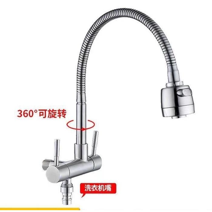 Kran Angsa Cabang Fleksibel Stainless 304 18- Keran Air Sink Piring