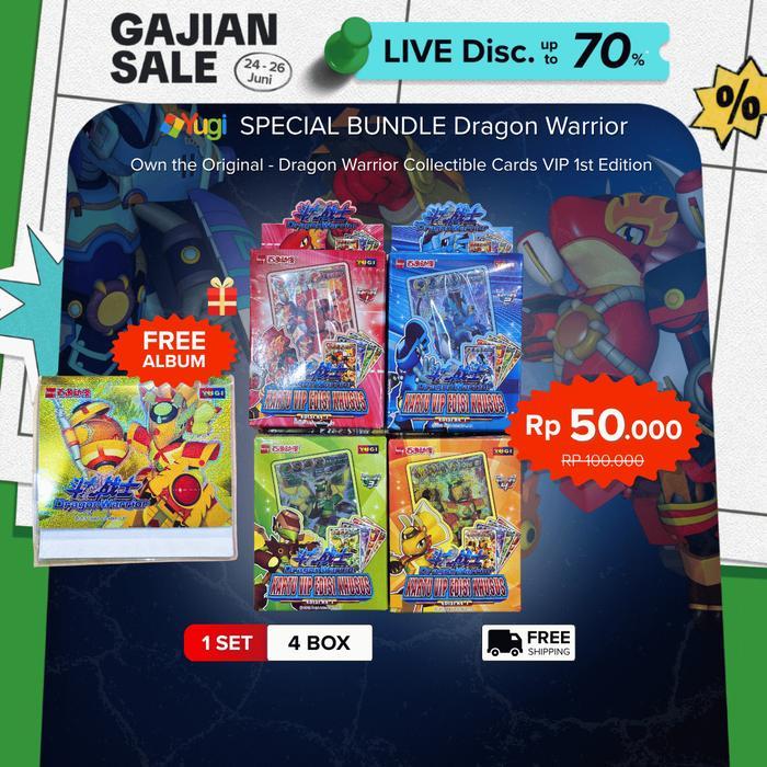 YUGI DRAGON WARRIOR VIP 1 SET 4 BOX Kartu Koleksi Edisi Awal Collectible Cards