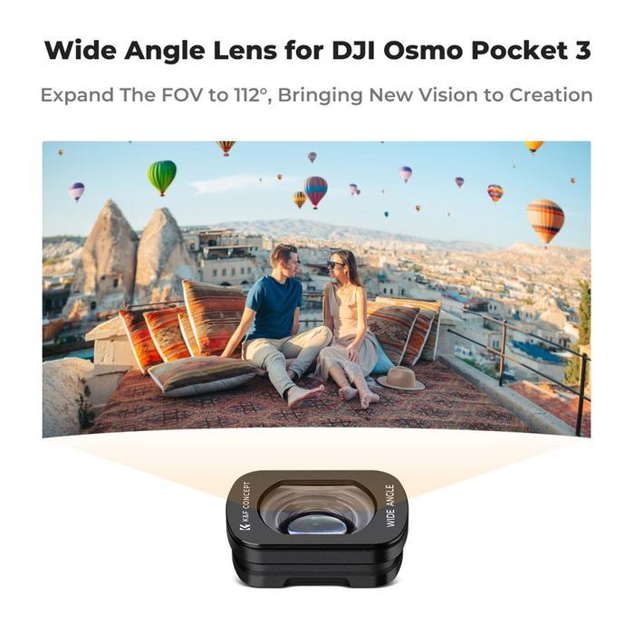 KNF CONCEPT FILTER DJI OSMO POCKET 3 & OSMO POCKET 4 - MAGNETIC WIDE ANGLE LENS - LENSA WIDE ANGLE