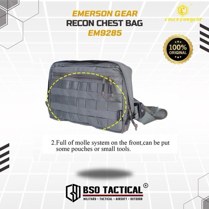 Emerson Gear Tactical Edc Chest Bag Recon Edc Bag Pouch Molle Tas Dada Outdoor Multifungsi Hyrox Gym