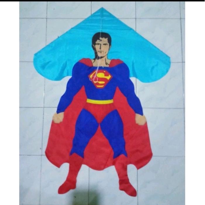 Layang Layang Karakter Superhero Superman Layangan Kain Keren