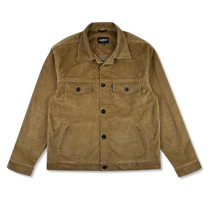 Madless Trucker Jacket Corduroy Polos | Work Jacket boxy | Long shirt | JC Blank - Khaki, M