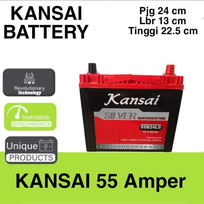 BERKUALITAS AKI KANSAI SILVER BATTERY 55 AMPER ACCU TOYOTA HONDA CRV HRV WULING CONFERO CORTEZ