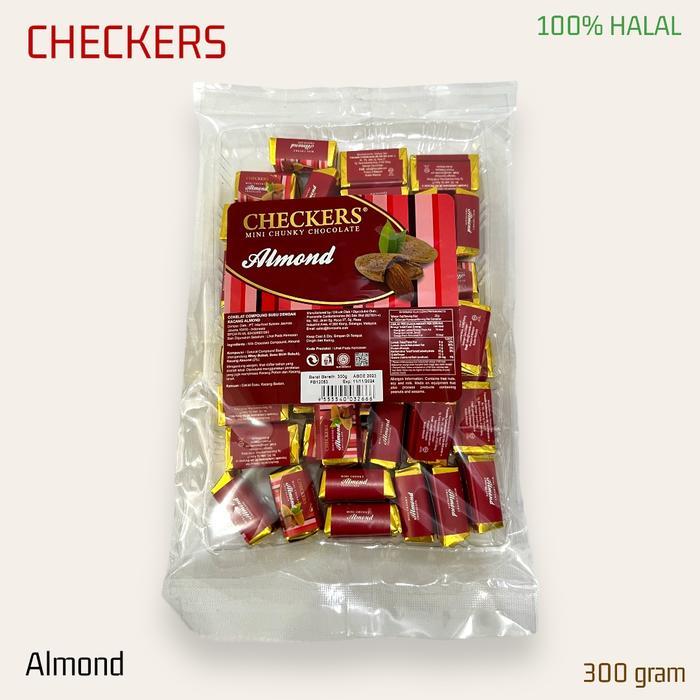 Cokelat CHECKERS Mini Chunky 300g / CHECKERS Chocolate Malaysia ( 100% Halal ) Almond Fruit Coklat