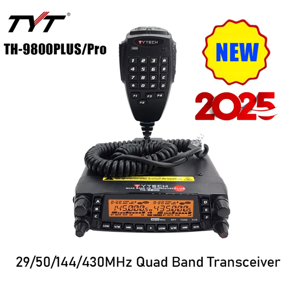 Latest version TYT TH-9800Plus Quad Band 29/50/144/430MHz 50W Walkie Talkie Upgraded TH9800 Dual