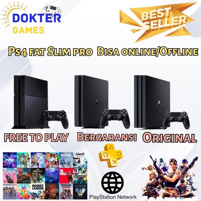 PS4 SLIM PLAYSTATION 4 PS 4 SLIM ORIGINAL - FAT 500 1STIK, ONLINE