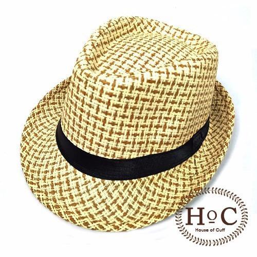 Fedora Hat SQUARE Topi Fedora Hat SQUARE LIST CREAM FEDORA