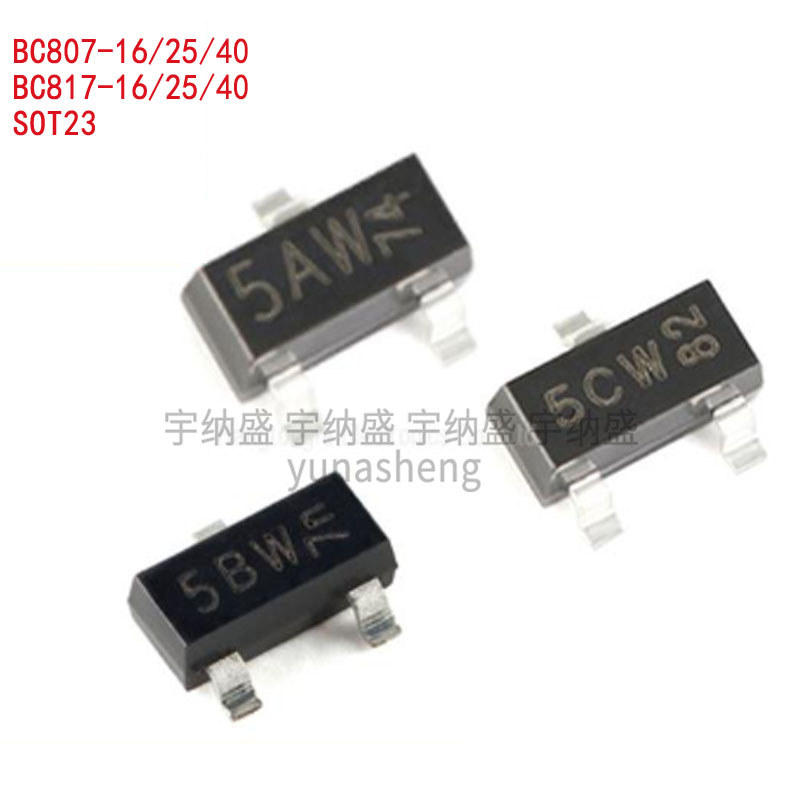 10PCS/Lot BC817-40 BC817-16 BC817-25 BC807-16 BC807-25 BC807-40 BC817 Marking 6AW 6BW 6CW 5AW 5BW