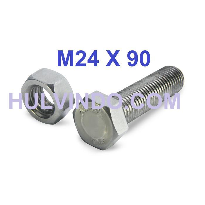 BAUT MUR HEX STAINLESS STEEL 304 M24 X 90 Sale 15%