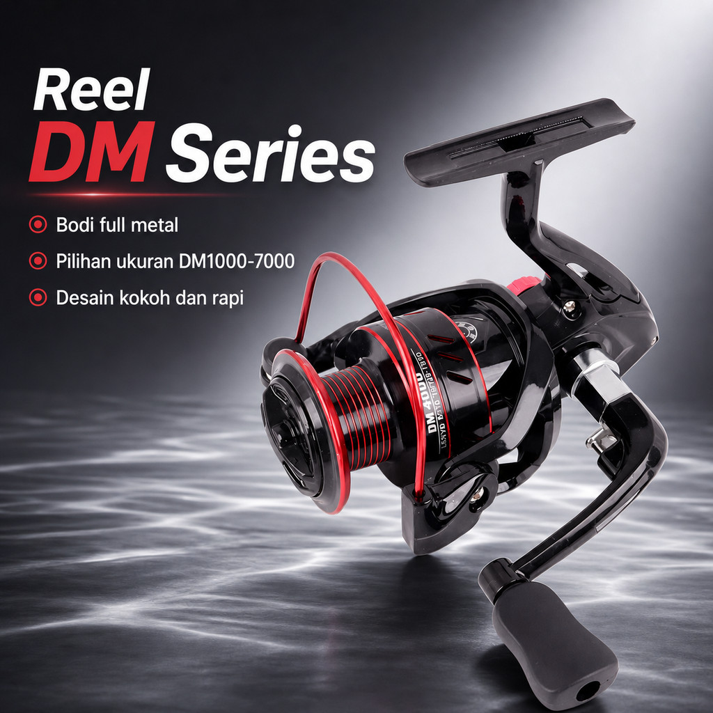 Reel Pancing Spinning Full Metal Seri DM untuk Memancing Pilihan Model DM1000 DM3000 DM4000 DM5000 D