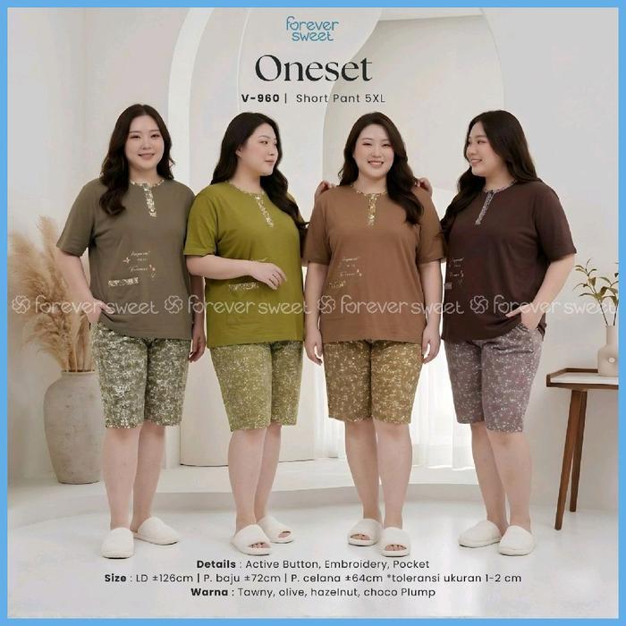 FOREVER SWEET BAJU TIDUR PENDEK JUMBO 5XL